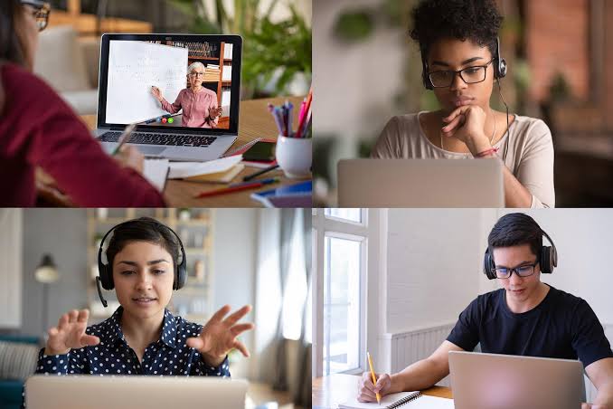 Students learning online